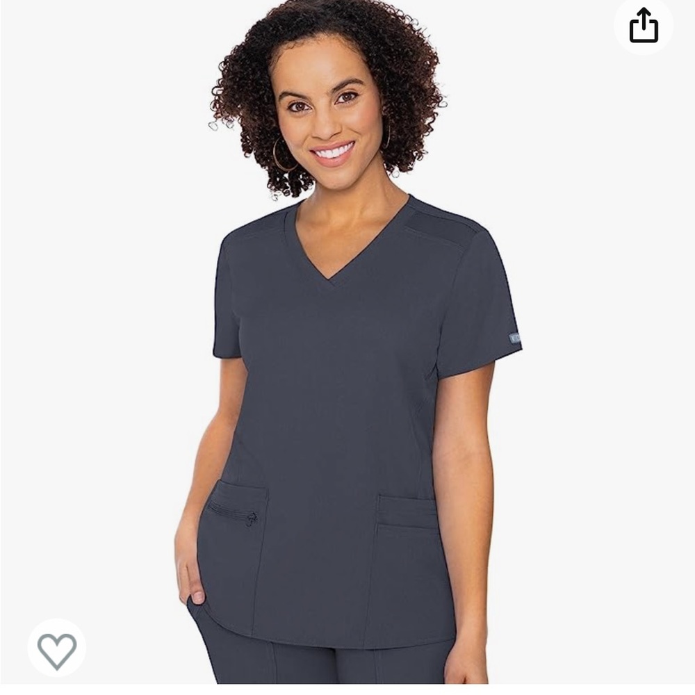 Med Couture Touch Women's V-Neck Knit Back Scrub Top